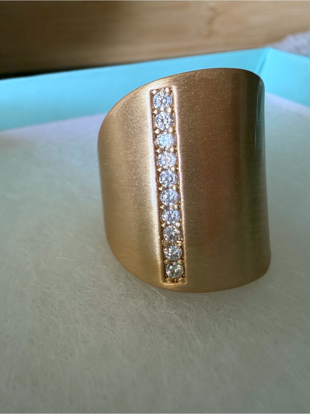 Park Lane Reese ring - size 8- Gold Band Ring with Vertical Crystal Row